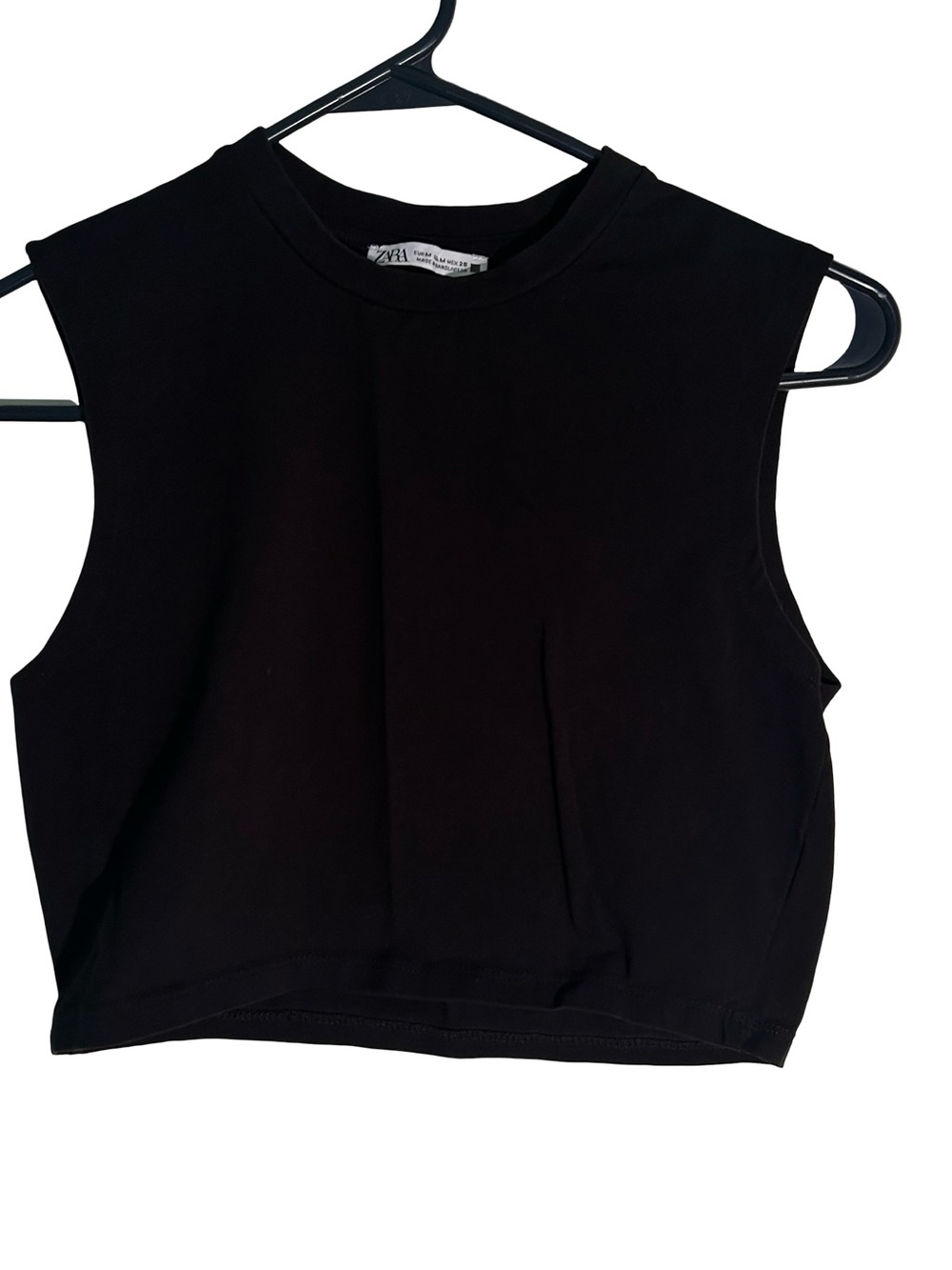Zara Black Cropped Muscle Tank